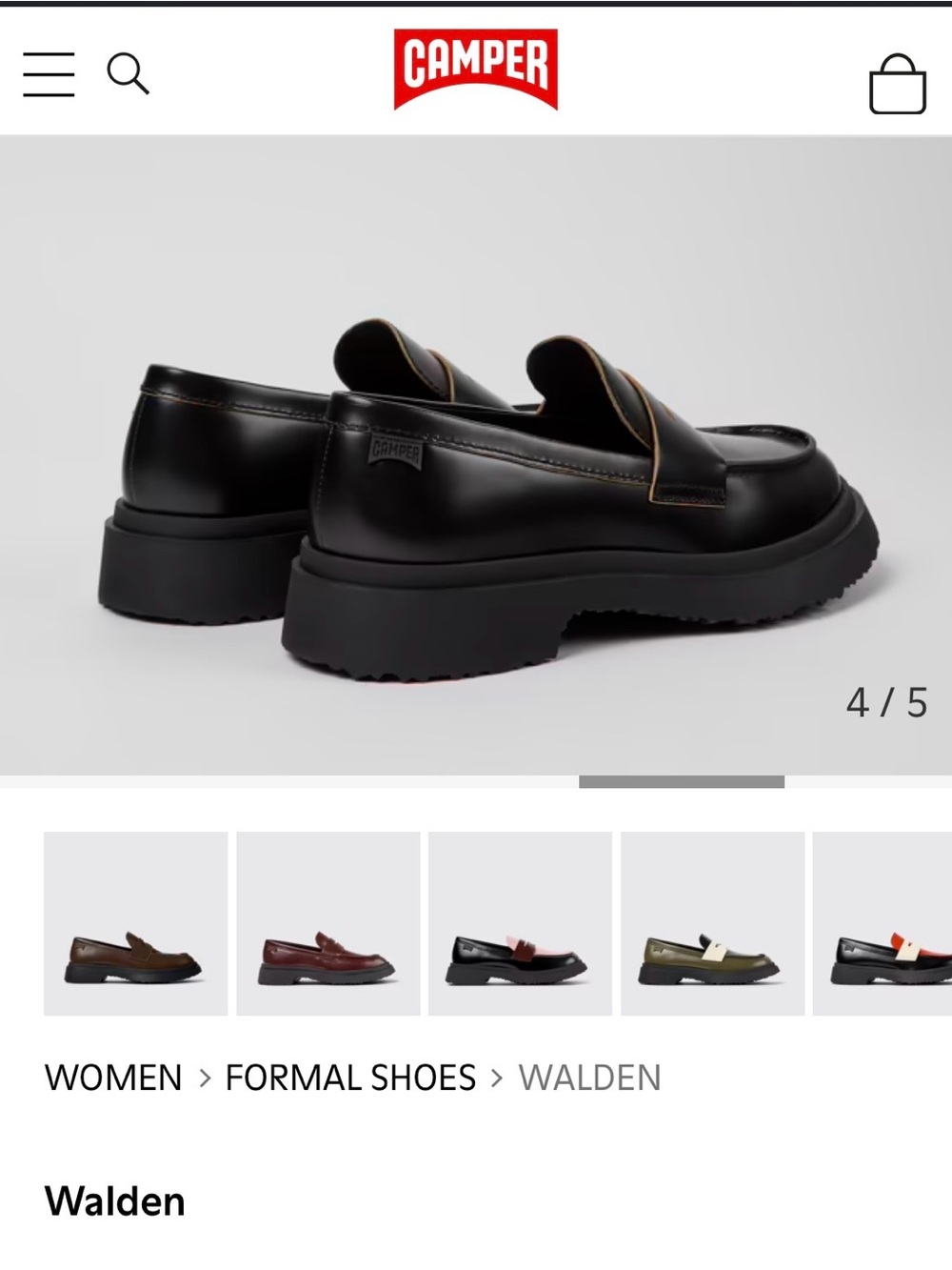 Camper Walden Black Leather Loafers - Picture 3 of 13